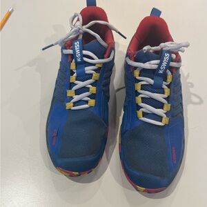 K-Swiss Blue and Red Athletic Shoes